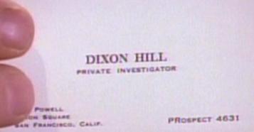 Biglietto da visita di Dixon Hill