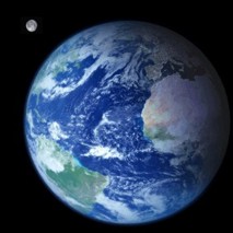 La Terra e, sullo sfondo, la LunaP37