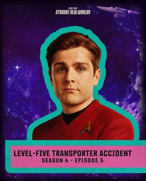 Montgomery Scott nell'immagine promozionale di Level-Five Transporter Accident
