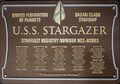 La Targa commemorativa della USS Stargazer NCC-82893