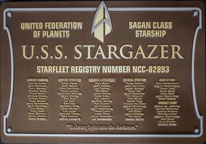 La Targa commemorativa della USS Stargazer NCC-82893