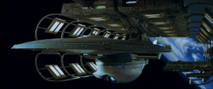 La USS Enterprise NCC-1701-B, prima nave della Classe Excelsior migliorata, nel 2293