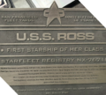 Targa commemorativa della USS Ross NCC-76710
